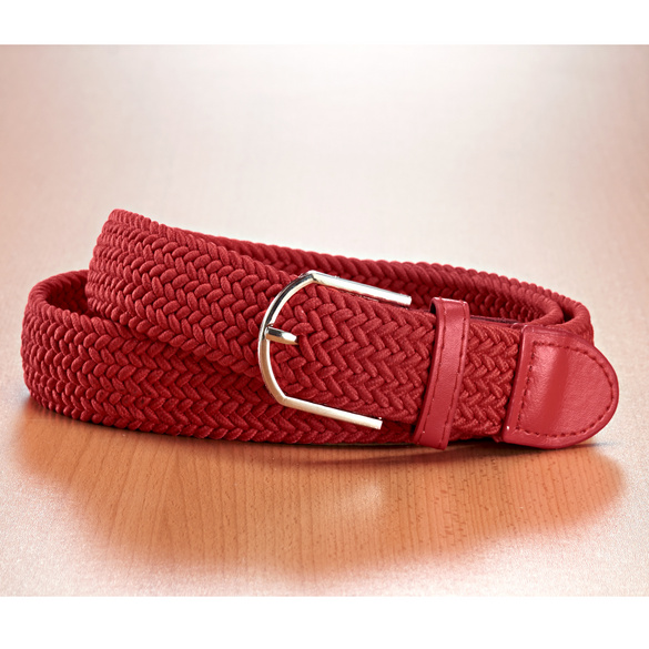 Flechtgürtel rot + schwarz, 2er-Set