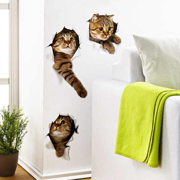 Wand-Sticker "Katzen", 3er-Set