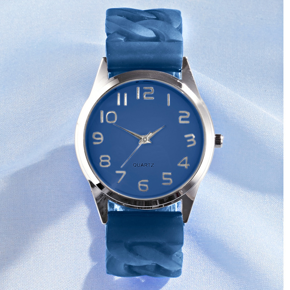 Stretch-Armbanduhr blau