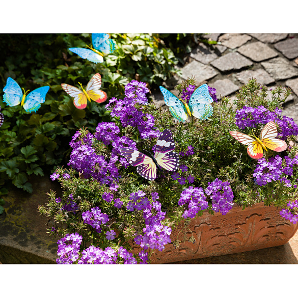Schmetterlings-Deko-Stecker für Garten, selbstleuchtend, 18er-Set