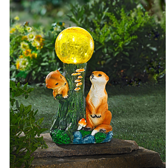 Solarleuchte Deko-Figur "Erdmännchen-Paar"