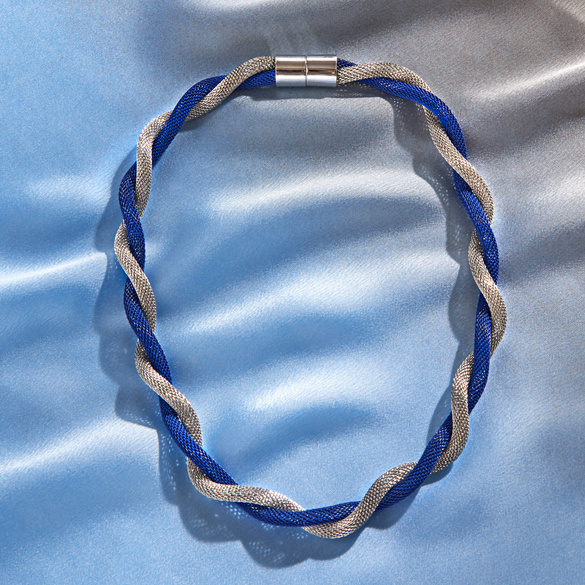 Halskette blau-silberfarben