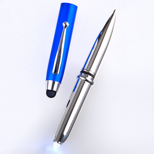 Touchpen-Kugelschreiber mit Taschenlampe, 3er-Set