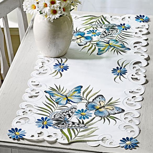 Tischläufer "Schmetterlinge" blau, 40 x 90 cm Casa Bonita