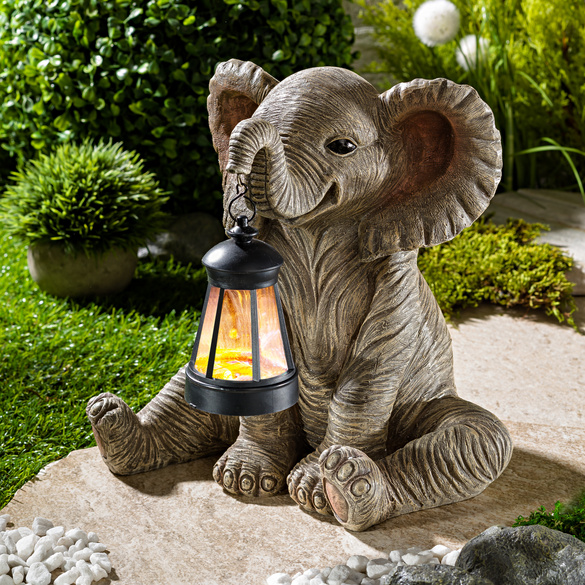 Deko Elefant mit Solar-Laterne Casa Bonita