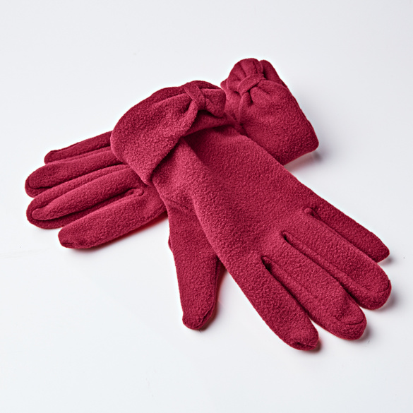 Handschuhe mit Schleife bordeaux