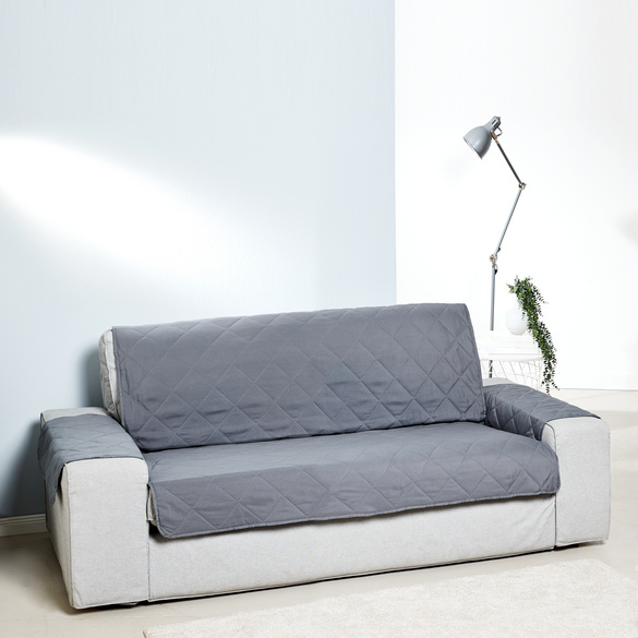 Sofaüberwurf 2-Sitzer grau, 223 x 179 cm