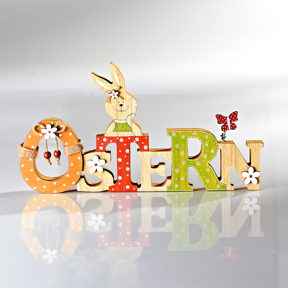 Deko Aufsteller Holz mit Schriftzug "Ostern"