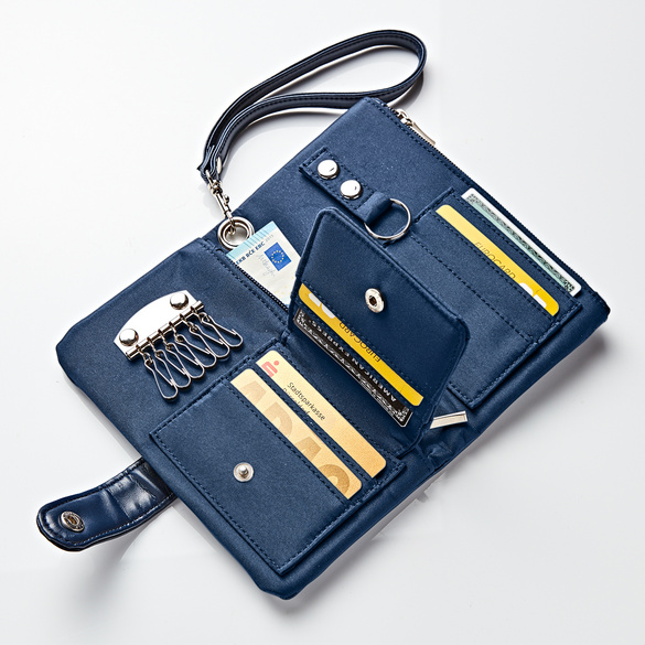 Geldbörse mit Schlüsselbund 2-in-1  dunkelblau