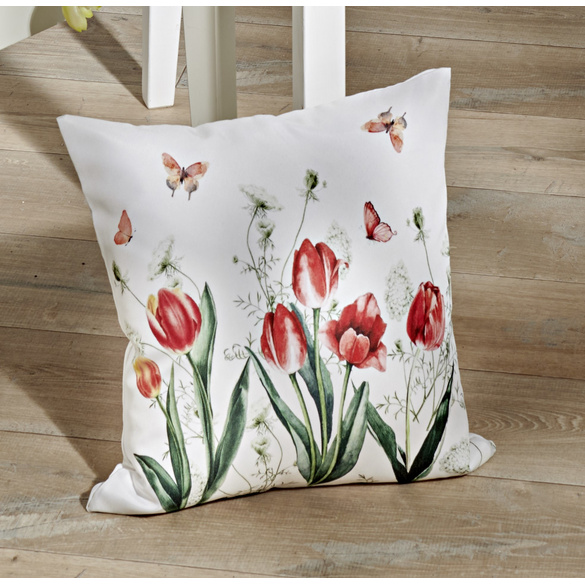 Kissenbezug bedruckt mit Tulpen, 40 x 40 cm