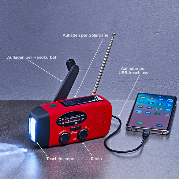 Solar-Radio mit Taschenlampe