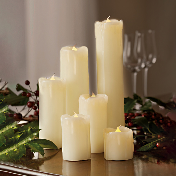 Echtwachs-LED Kerzen, 6er-Set weiß