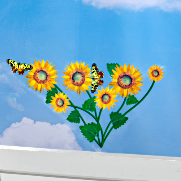 Fensterbild Sonnenblumen mit Schmetterlingen, 2er-Set