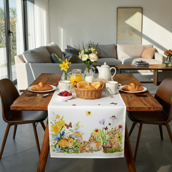 Tischläufer Osterhasen, 40 x 140 cm