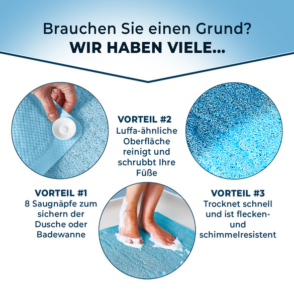 Badematte antibaktieriell im Luffa-Stil