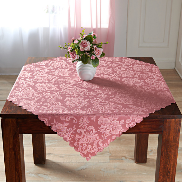 Jacquard-Mitteldecke 90 x 90cm altrosa