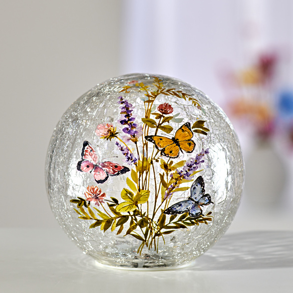 LED-Glaskugel "Wiesenblumen", Ø 15 cm Eldo