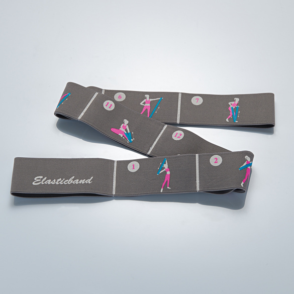 Fitnessband mit aufgedrückten Übungen
