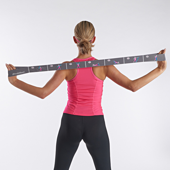 Fitnessband mit aufgedrückten Übungen