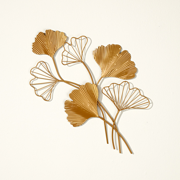 Wanddeko Ginkgo-Blätter goldfarben Eldo