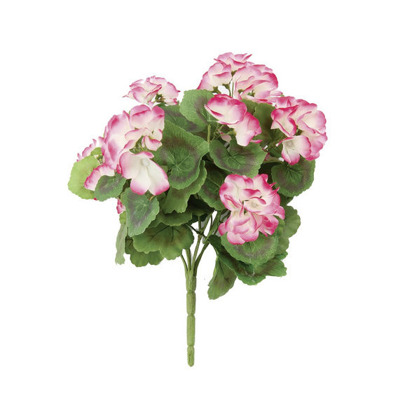 Künstlicher Geranien-Strauß, weiß-pink Gainsborough