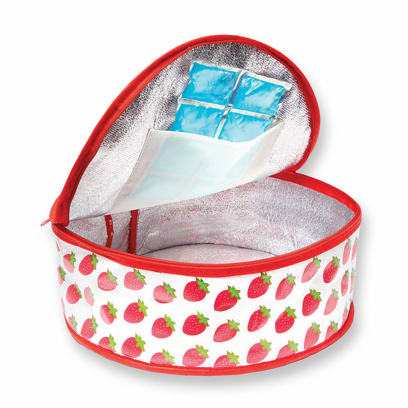 Torten-Kühltasche "Erdbeeren" inkl Kühlakku Basilico
