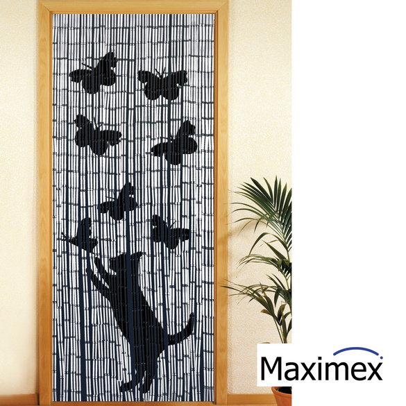 Maximex Bambusvorhang Katze und Schmetterling, 90 x 200 cm