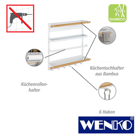 Magnetisches Gewürzregal 4-teilig - Für Kühlschrank, Kein Bohren, Platzsparend