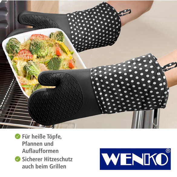 WENKO Topfhandschuhe Silikon Schwarz, 1 Paar