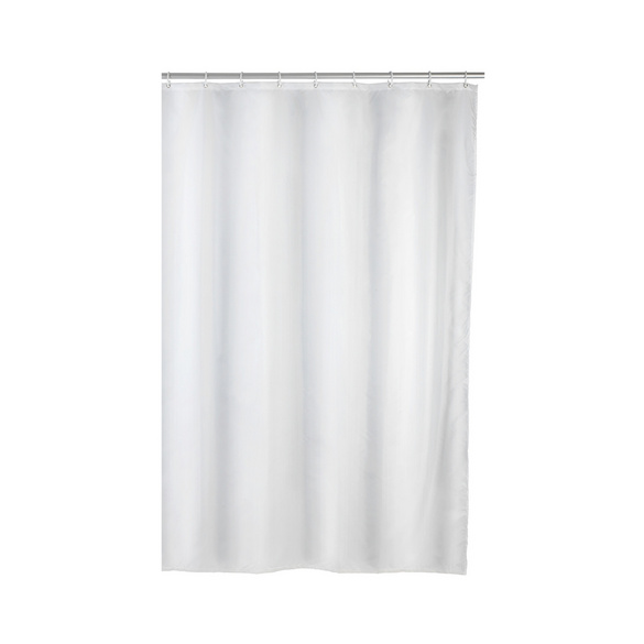 WENKO Anti-Schimmel Duschvorhang Uni White, Textil (Polyester), 120 x 200 cm, waschbar