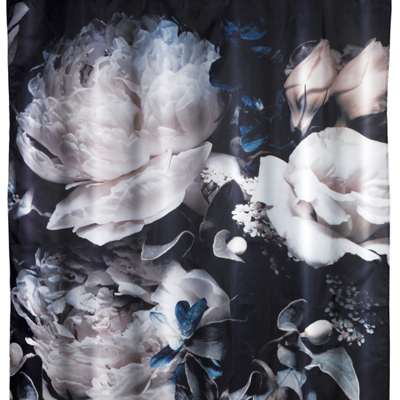 WENKO Anti-Schimmel Duschvorhang Peony, Textil (Polyester), 180 x 200 cm, waschbar