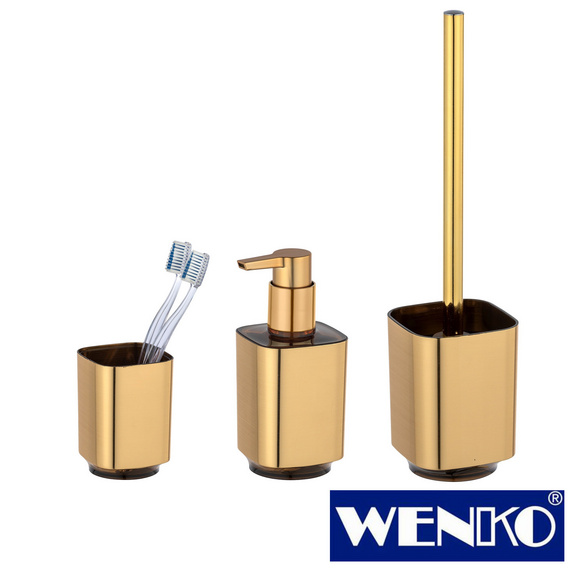 WENKO Bad-Accessoire Set Auron, Gold, 3-teilig, 3-teilig