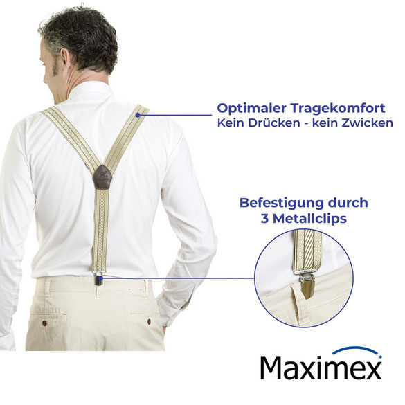 Maximex Hosenträger Gold, klassische Y-Form