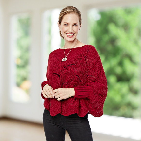 Cape-Pullover dunkelrot