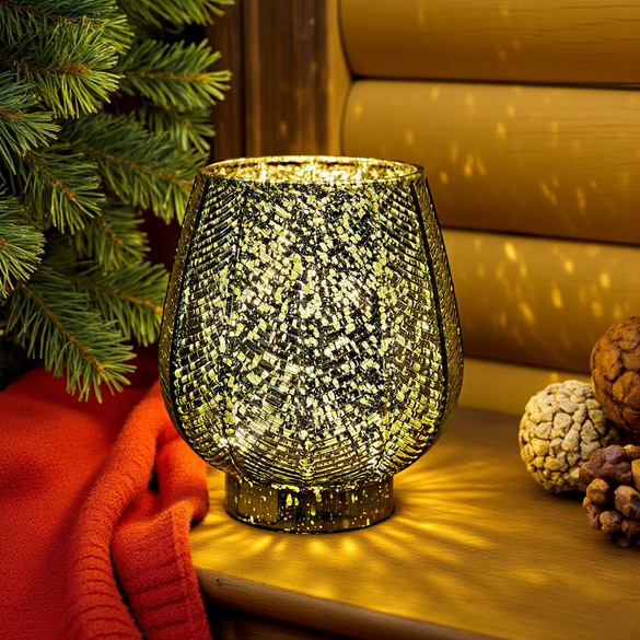 Windlicht mit LED-Lichterkette Eldo