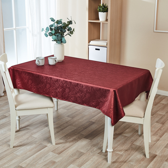 Jacquard-Tischdecke bordeaux Eldo 130x160 cm