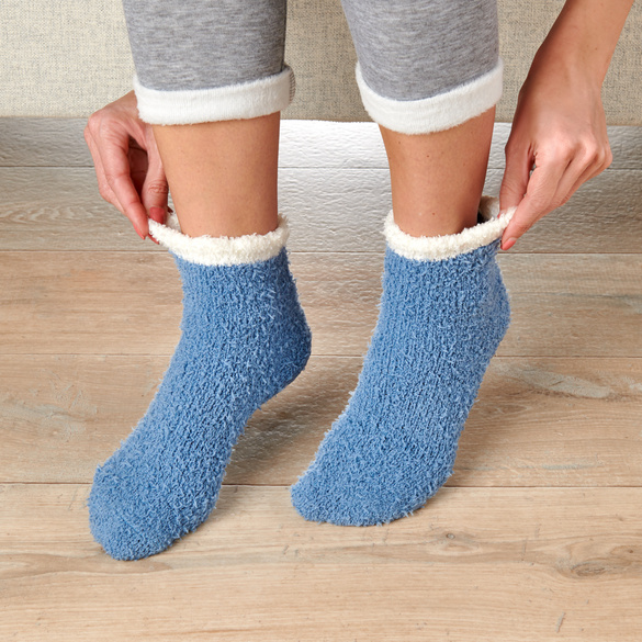 Stopper-Socken grau-weiß-blau 3er-Set