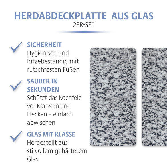 Herd-Abdeckplatten "Granit" Basilico, 2er-Set