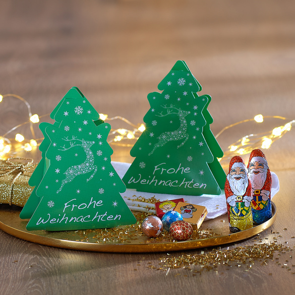 Geschenkset "Tannenbaum" mit Schokolade gefüllt, 2er-Set Eldo