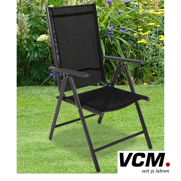 VCM Gartenstuhl 4er Set Anthrazit