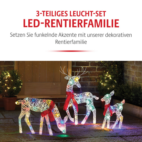 LED-Rentierfamilie 3-tlg.