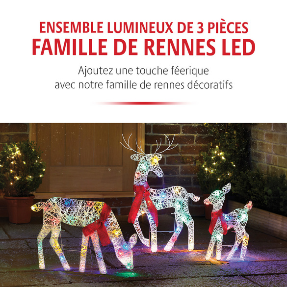 LED-Rentierfamilie 3-tlg.
