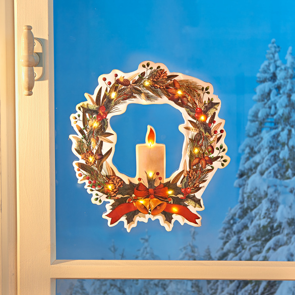 LED-Fensterbild "Weihnachtskranz" Eldo