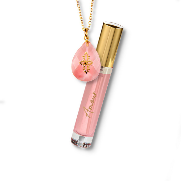 Geschenkset Parfum "Amour" + Kette "Pink Quarz" 2er-Set