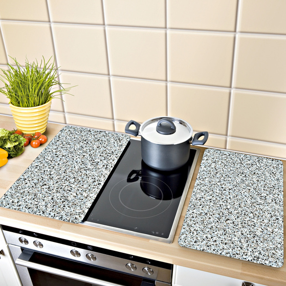 Herd-Abdeckplatten "Granit" Basilico, 2er-Set