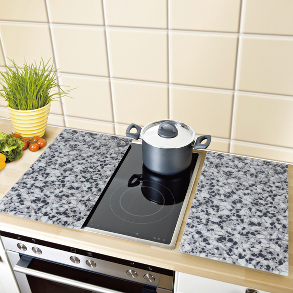 Herd-Abdeckplatten "Granit" Basilico, 2er-Set