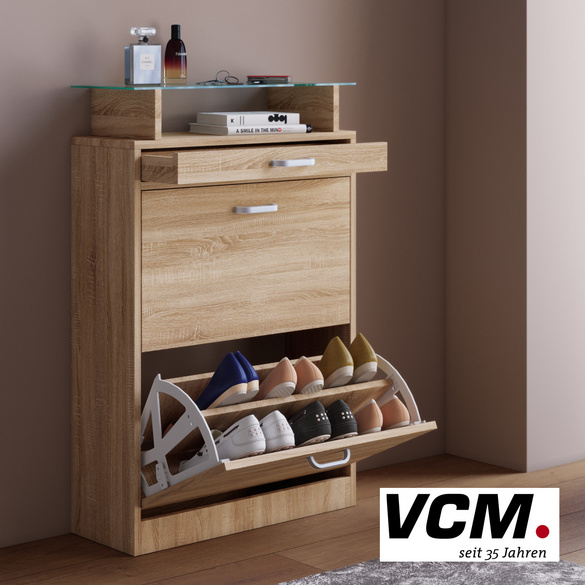 VCM Schuhschrank "Sipos M" Sonoma-Eiche