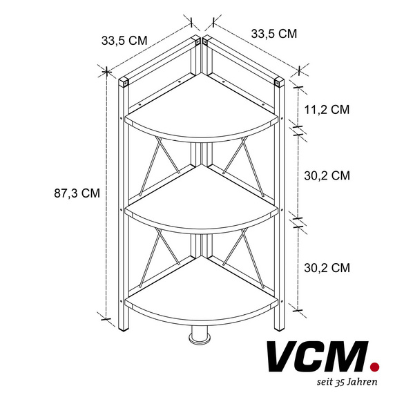 VCM Eckregal "Insasi 3" Weiß