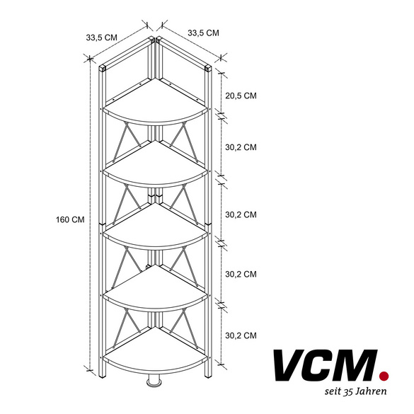 VCM Eckregal "Insasi 5" Weiß