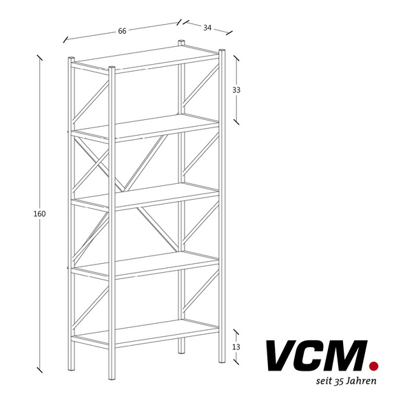 VCM Regal "Insasi 5-fach" Anthrazit